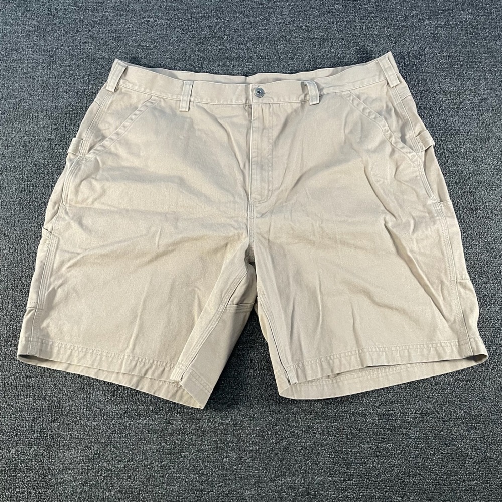 Duluth Trading Co Carpenter Shorts Mens 42 Khaki Good Heavy Duty Cotton Utility